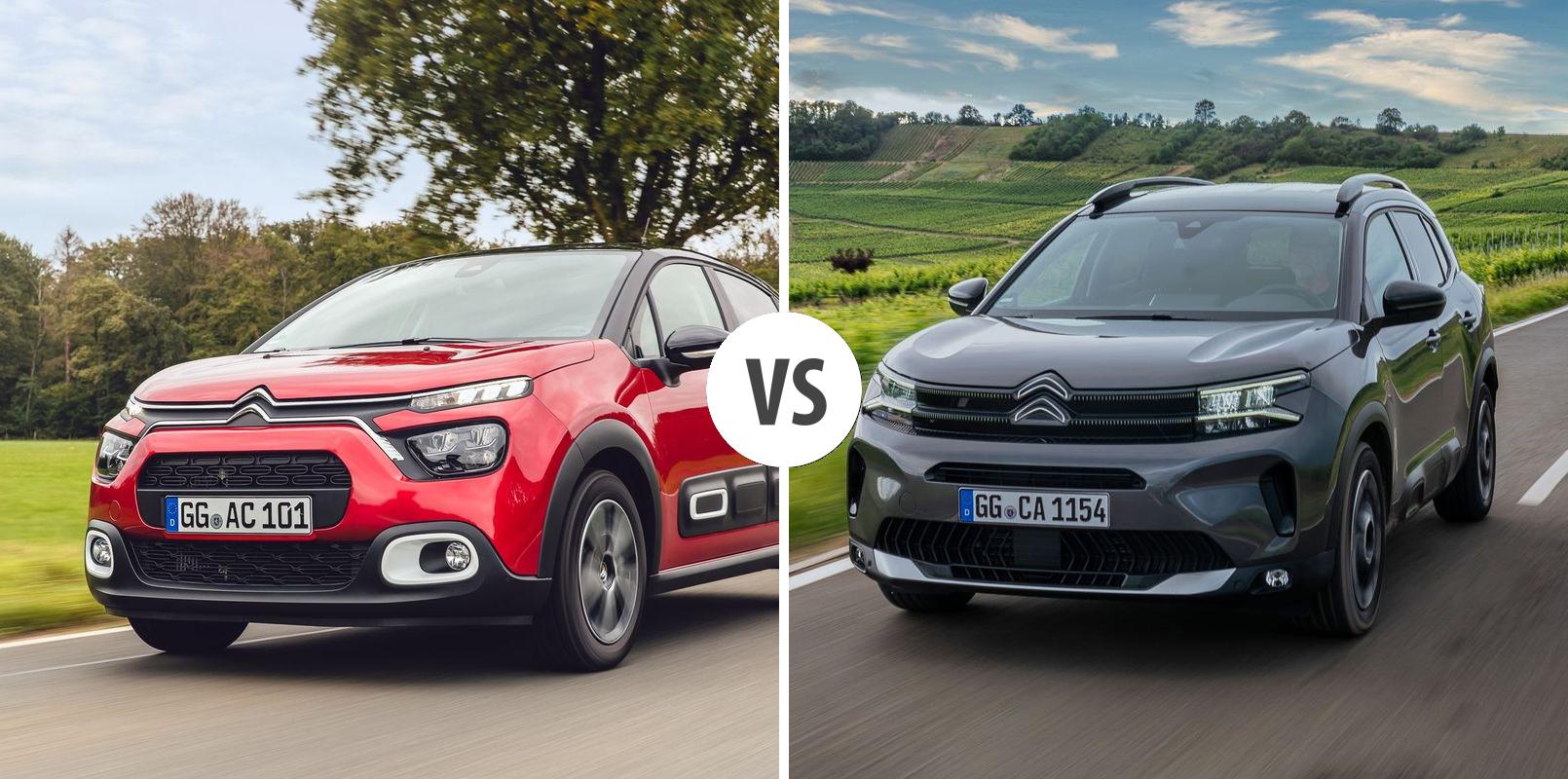 Citroen C3 vs Citroen C5 Aircross comparison - differences, prices &  technical data