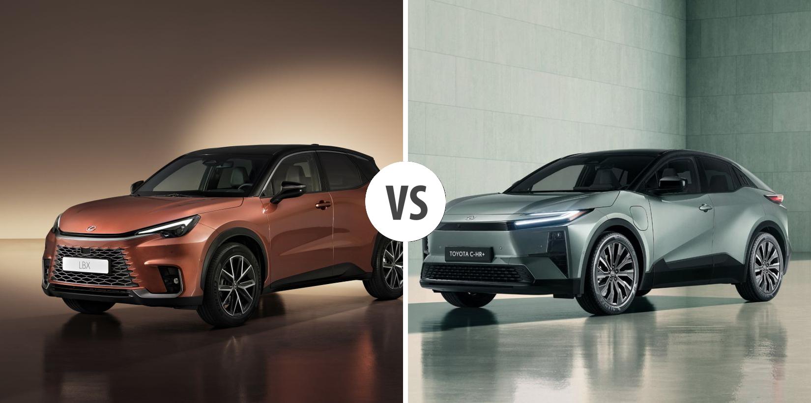 Lexus LBX vs Toyota C-HR+ comparison - differences, prices & technical data